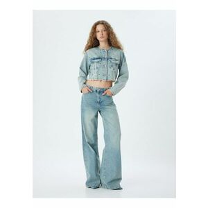 Jacheta crop din denim imagine