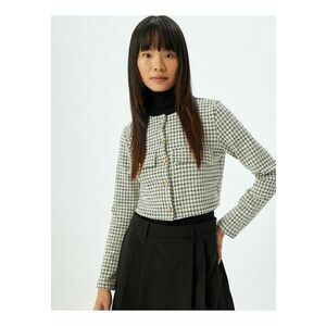 Jacheta crop cu model houndstooth imagine