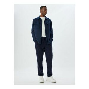 Pantaloni de trening cu talie medie si snur imagine