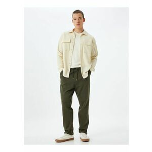 Pantaloni de trening uni din amestec de bumbac imagine