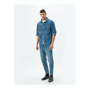 Jacheta-camasa din denim cu aspect decolorat imagine