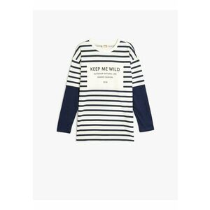 Bluza cu model in dungi si imprimeu text imagine