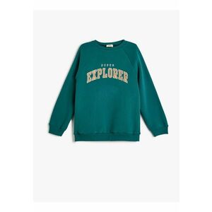 Bluza de trening cu imprimeu si maneci raglan imagine