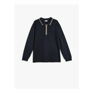 Bluza polo cu fenta cu fermoar imagine