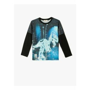 Bluza cu decolteu la baza gatului si imprimeu imagine