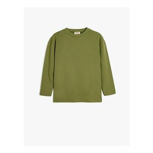 Bluza din bumbac cu decolteu la baza gatului imagine