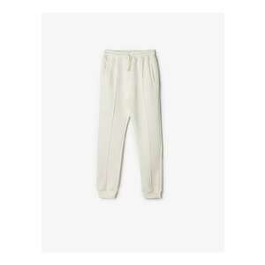 Pantaloni de trening cu snur de ajustare si model uni si snur de ajustare imagine