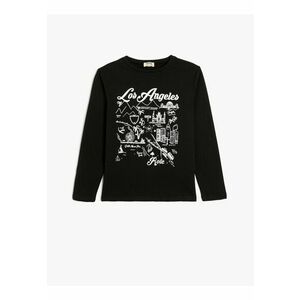 Bluza de bumbac cu model grafic imagine