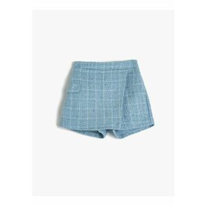 Fusta-pantalon din tuid cu model in carouri imagine