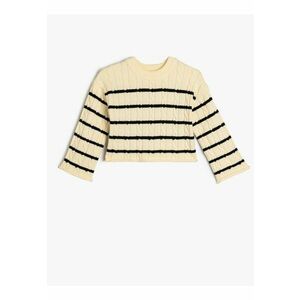 Pulover crop cu model in dungi imagine