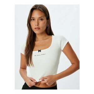 Tricou crop de pijama cu decolteu patrat imagine