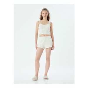 Top crop de pijama cu dantela imagine