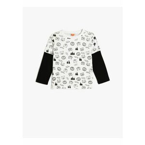 Bluza din bumbac cu model 2in1 imagine