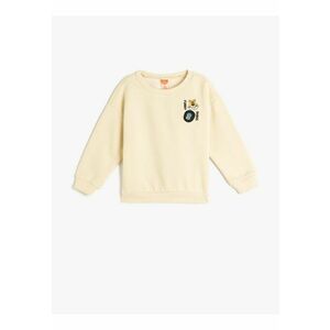Bluza de trening cu decolteu la baza gatului si imprimeu grafic imagine