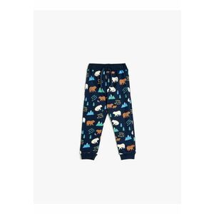 Pantaloni de trening cu snur de ajustare si imprimeu cu ursi imagine