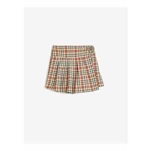 Fusta-pantalon cu model in carouri si aspect plisat imagine
