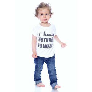 Tricou din bumbac cu imprimeu text imagine