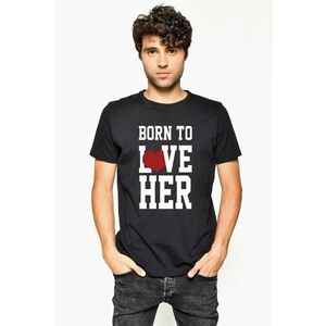 Tricou din bumbac cu imprimeu text imagine