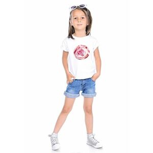Tricou din bumbac cu decolteu la baza gatului imagine