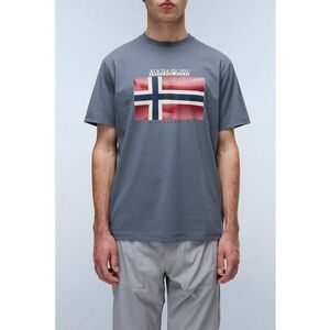 Tricou cu imprimeu logo si decolteu la baza gatului imagine