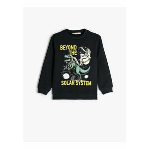 Bluza de trening cu decolteu la baza gatului si imprimeu - Bleumarinaqsqdq imagine