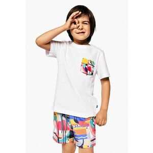 Tricou de bumbac cu aplicatie contrastanta pe piept imagine