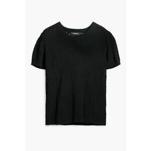 Tricou cu decolteu la baza gatului si model imagine
