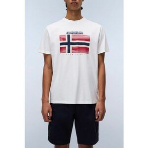 Tricou cu imprimeu logo si decolteu la baza gatului imagine