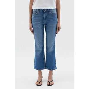 Blugi crop cu croiala kick-flared imagine