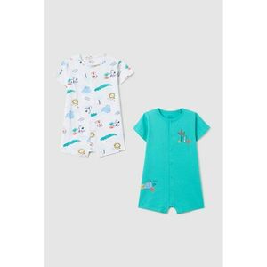 Set de salopete scurte cu imprimeu grafic - 2 piese imagine