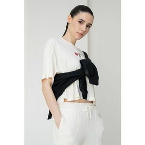 Tricou crop cu decolteu la baza gatului imagine