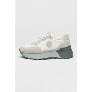 Pantofi sport cu talpa wedge si garnituri din piele intoarsa imagine