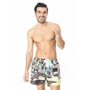Pantaloni scurti de baie cu imprimeu si buzunare laterale imagine