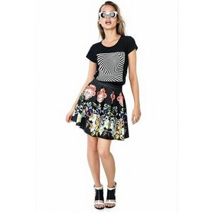 Fusta cu model floral si pliuri imagine