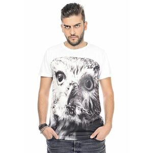 Tricou cu decolteu la baza gatului si imprimeu foto imagine