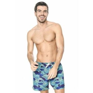 Pantaloni scurti de baie cu snur de ajustare - imprimeu si buzunare laterale imagine