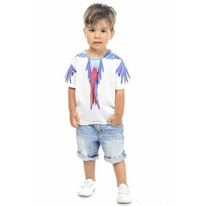 Tricou cu decolteu la baza gatului si imprimeu grafic imagine