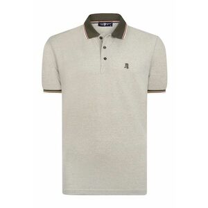 Tricou cu model uni si guler polo imagine