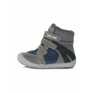 Ghete Barefoot din piele - baietei - imblanite - W063-381A - Gri imagine