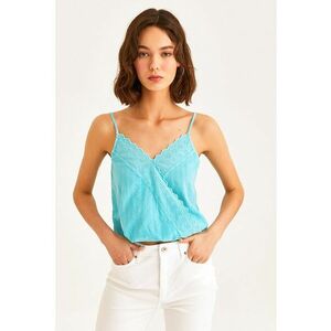 Top de bumbac cu broderie Sangallo imagine