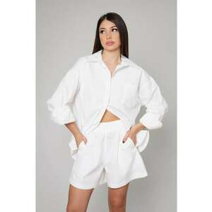 Set Camasa si pantalon scurt White Alb optic imagine