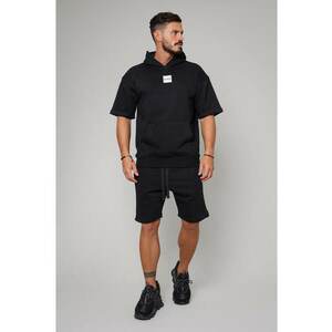 Set Malibu hanorac cu maneca scurta si pantalon scurt Black Negru imagine