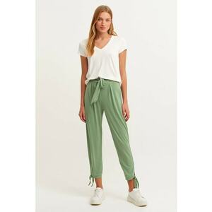 Pantaloni conici din amestec de modal cu talie inalta imagine