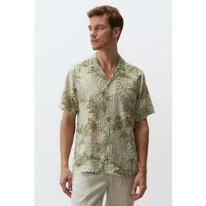 Camasa din amestec de in cu imprimeu tropical imagine