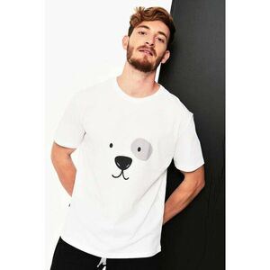 Pijama cu imprimeu si decolteu la baza gatului imagine