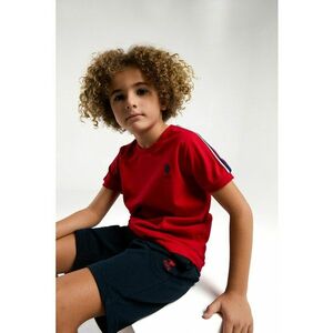 Set de tricou din bumbac si pantaloni scurti cu logo discret imagine