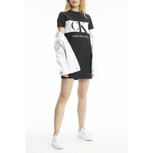 Rochie tip tricou cu decolteu la baza gatului si logo imagine