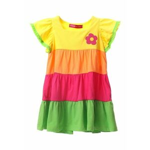 Rochie de bumbac cu model colorblock imagine