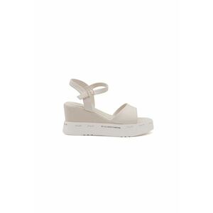 Sandale wedge din piele ecologica cu catarama imagine