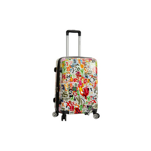 Troler Mediu Extensibil SW36820F - Policarbonat - 4 Roti Duble - 67 cm - Multicolor/Imprimeu imagine